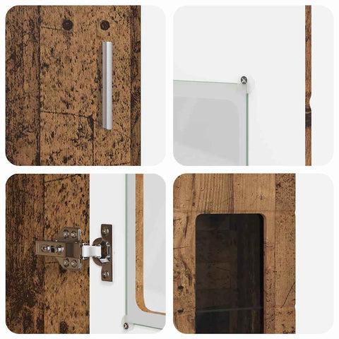 vidaXL Highboard with Shelf Old Wood 60 x 35 x 182 cm Engineered Wood