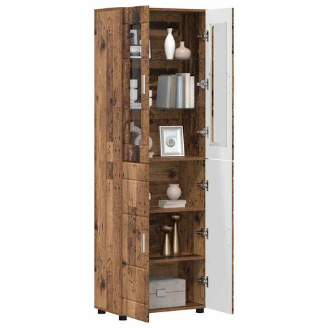vidaXL Highboard with Shelf Old Wood 60 x 35 x 182 cm Engineered Wood
