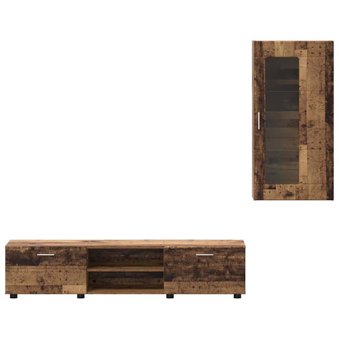 vidaXL TV Cabinet Set with Drawer with Shelf Old Wood Engineered Wood