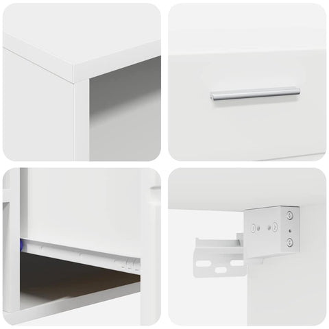 vidaXL TV Cabinet Set with Drawer with Shelf White Engineered Wood