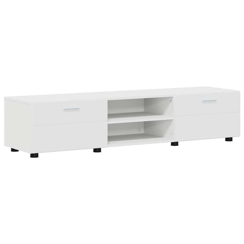 vidaXL TV Cabinet Set with Drawer with Shelf White Engineered Wood