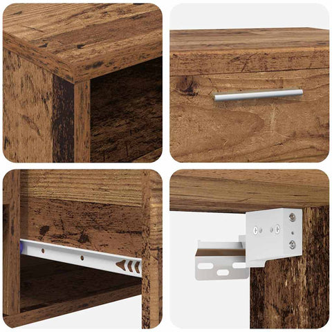 vidaXL TV Cabinet Set with Drawer with Shelf Old Wood Engineered Wood