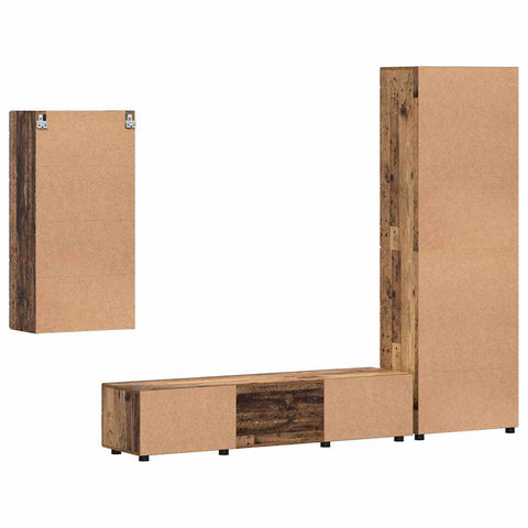 vidaXL TV Cabinet Set with Drawer with Shelf Old Wood Engineered Wood