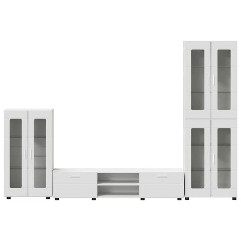 vidaXL TV Cabinet Set with Drawer with Shelf White Engineered Wood