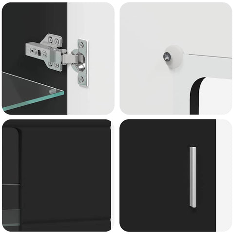 vidaXL TV Cabinet Set with Drawer with Shelf Black Engineered Wood