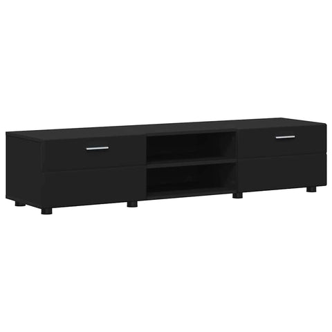 vidaXL TV Cabinet Set with Drawer with Shelf Black Engineered Wood