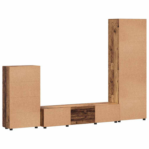 vidaXL TV Cabinet Set with Drawer with Shelf Old Wood Engineered Wood