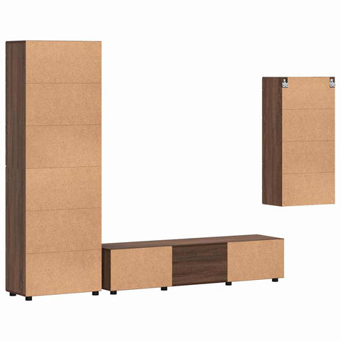 vidaXL TV Cabinet Set with Drawer with Shelf Old Wood Engineered Wood