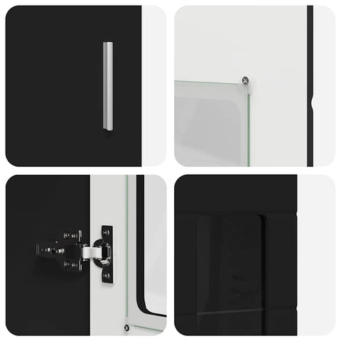 vidaXL TV Cabinet Set with Drawer with Shelf Black Engineered Wood