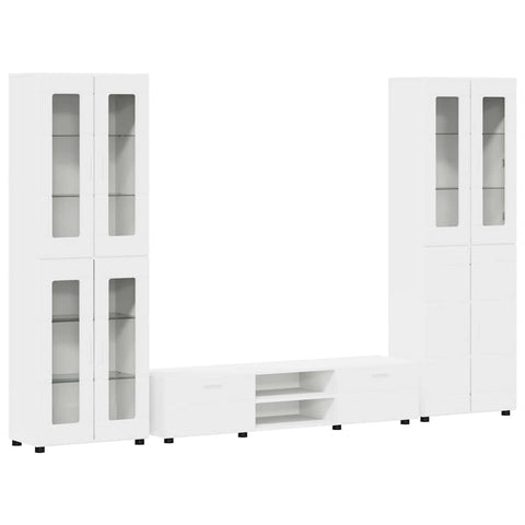 vidaXL TV Cabinet Set with Drawer with Shelf White Engineered Wood