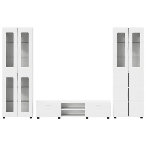 vidaXL TV Cabinet Set with Drawer with Shelf White Engineered Wood