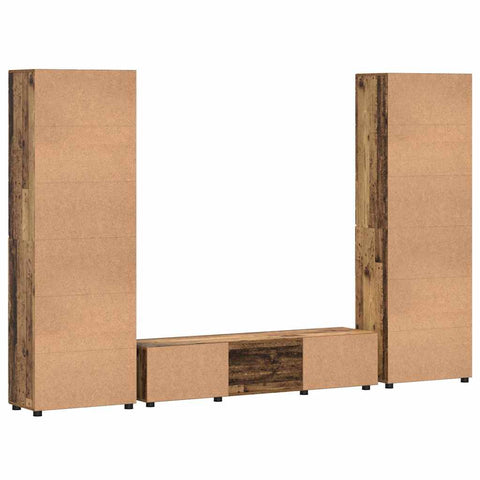 vidaXL TV Cabinet Set with Drawer with Shelf Old Wood Engineered Wood