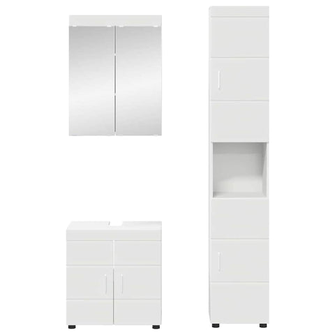 vidaXL Bathroom Furniture Set with Shelf TULUM White Engineered Wood