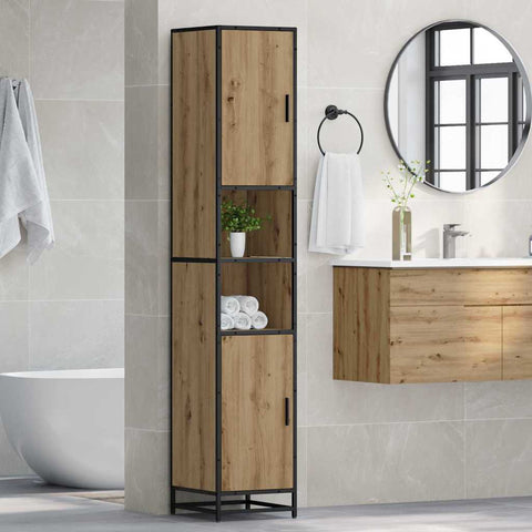 vidaXL Bathroom Cabinet with Shelf Artisan oak 35 x 37.5 x 188.5 cm