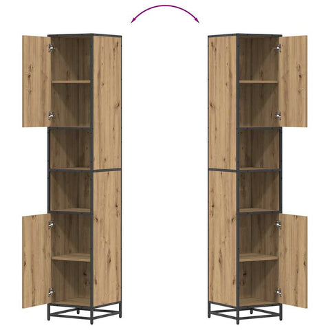 vidaXL Bathroom Cabinet with Shelf Artisan oak 35 x 37.5 x 188.5 cm