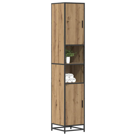 vidaXL Bathroom Cabinet with Shelf Artisan oak 35 x 37.5 x 188.5 cm