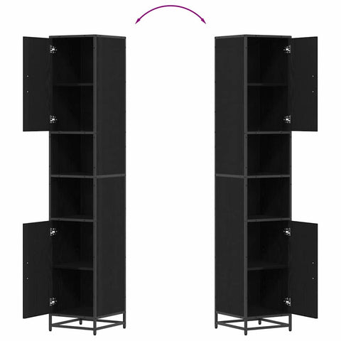 vidaXL Bathroom Cabinet Black oak 35 x 37.5 x 188.5 cm Engineered wood