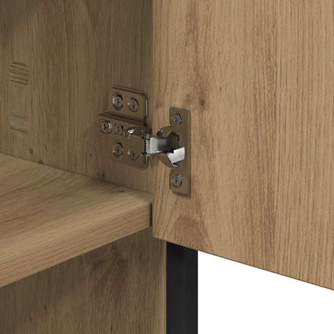 vidaXL Bathroom Furniture Set with Shelf with Door 3 pcs Artisan oak