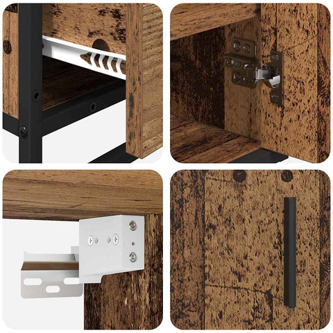 vidaXL Bathroom Furniture Set 3 pcs Old wood 35 x 37.5 x 100 cm