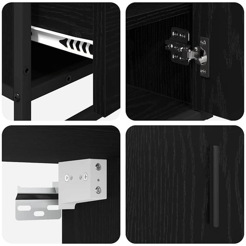 vidaXL Bathroom Furniture Set 3 pcs Black oak 35 x 37.5 x 100 cm