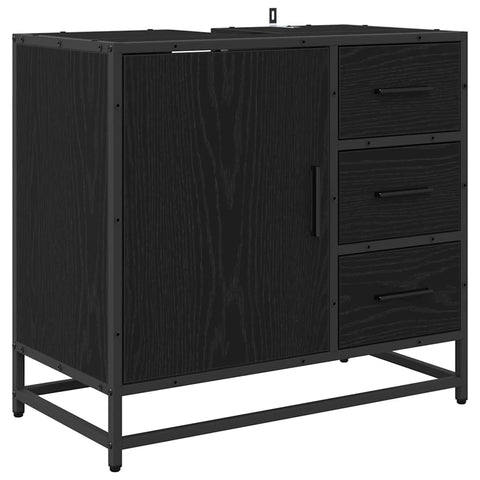 vidaXL Bathroom Furniture Set 3 pcs Black oak 35 x 37.5 x 100 cm