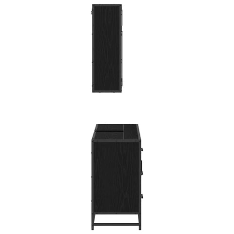 vidaXL Bathroom Furniture Set 2 pcs Black oak 80 x 33 x 60 cm