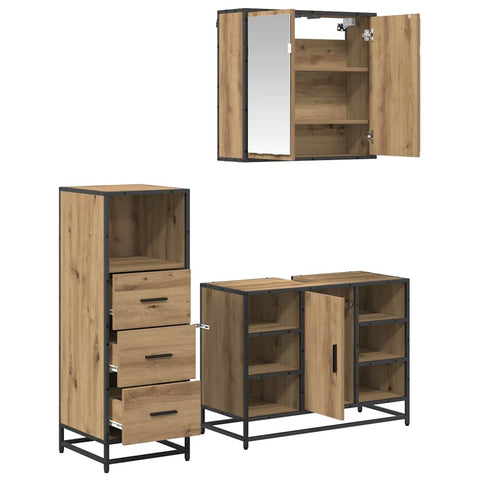 vidaXL Bathroom Furniture Set 3 pcs Artisan oak 80 x 33 x 60 cm