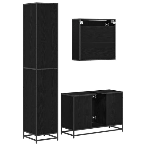 vidaXL Bathroom Furniture Set with Door 3 pcs Old wood 90 x 33 x 60 cm