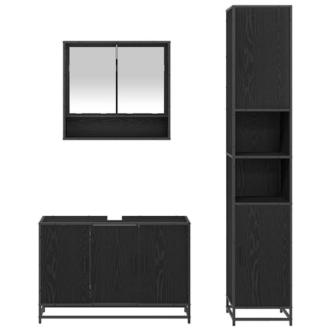vidaXL Bathroom Furniture Set with Door 3 pcs Old wood 90 x 33 x 60 cm