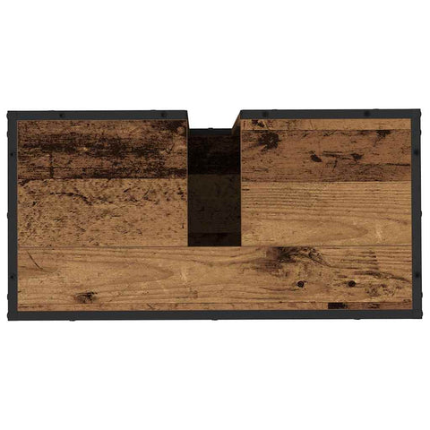 vidaXL Bathroom Furniture Set with Door 4 pcs Old wood 65 x 33 x 60 cm