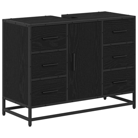 vidaXL Bathroom Furniture Set 3 pcs Black oak 80 x 33 x 60 cm