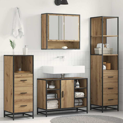 vidaXL Bathroom Furniture Set 3 pcs Artisan oak 35 x 37.5 x 166 cm