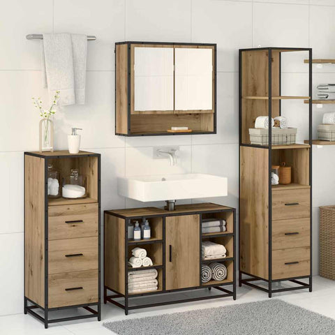 vidaXL Bathroom Furniture Set 3 pcs Artisan oak 35 x 37.5 x 166 cm