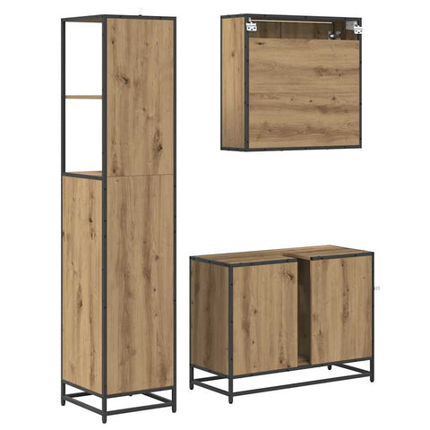 vidaXL Bathroom Furniture Set 3 pcs Artisan oak 35 x 37.5 x 166 cm