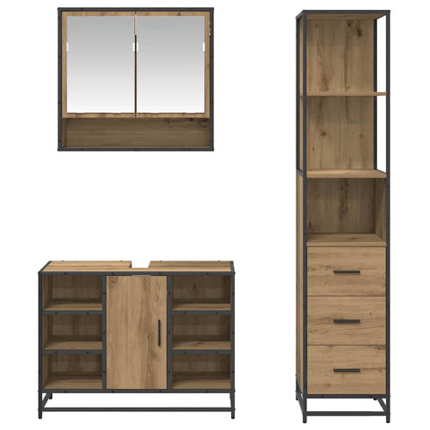 vidaXL Bathroom Furniture Set 3 pcs Artisan oak 35 x 37.5 x 166 cm