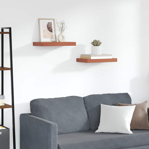 vidaXL Wall Shelf 2 pcs Red 40 x 23.5 x 4 cm Engineered Wood
