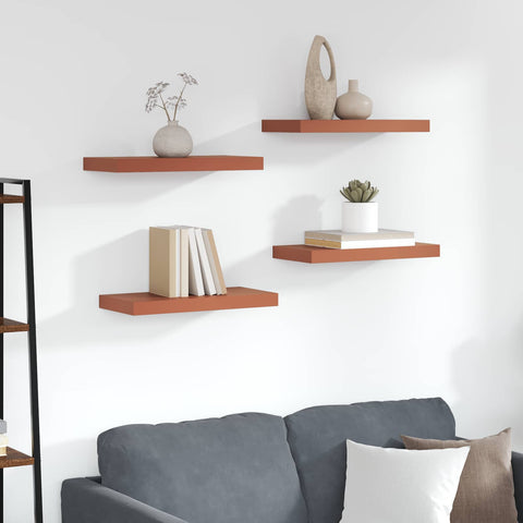 vidaXL Wall Shelf 4 pcs Red 50 x 23 x 4 cm Engineered Wood