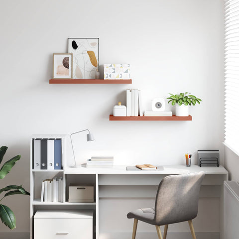 vidaXL Wall Shelf 2 pcs Red 80 x 23.5 x 4 cm Engineered Wood