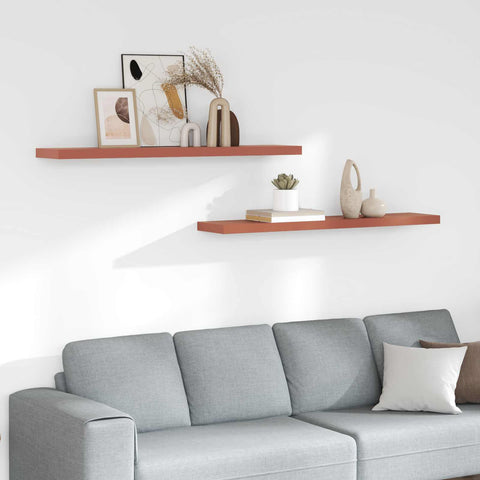 vidaXL Wall Shelf 2 pcs Red 120 x 23.5 x 4 cm Engineered Wood