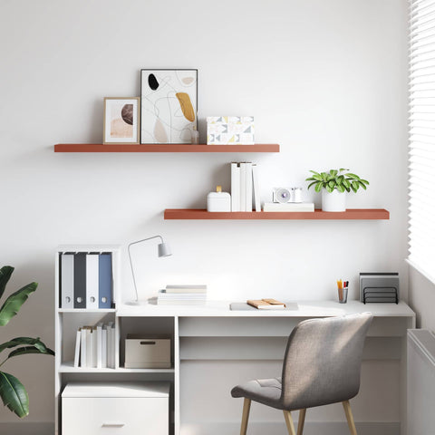 vidaXL Wall Shelf 2 pcs Red 120 x 23.5 x 4 cm Engineered Wood