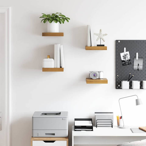 vidaXL Wall Shelf 4 pcs Brown 23 x 23.5 x 4 cm Engineered Wood