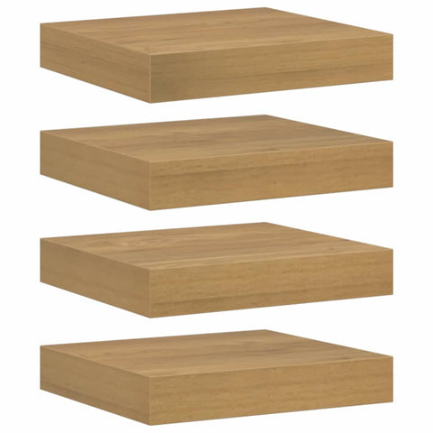 vidaXL Wall Shelf 4 pcs Brown 23 x 23.5 x 4 cm Engineered Wood
