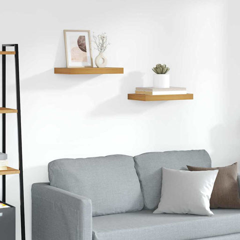 vidaXL Wall Shelf 2 pcs Brown 40 x 23.5 x 4 cm Engineered Wood