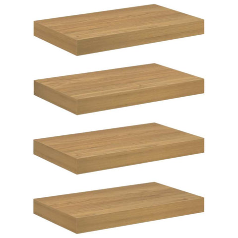 vidaXL Wall Shelf 4 pcs Brown 40 x 23.5 x 4 cm Engineered Wood