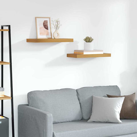 vidaXL Wall Shelf 2 pcs Brown 50 x 23 x 4 cm Engineered Wood