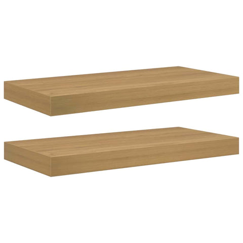 vidaXL Wall Shelf 2 pcs Brown 50 x 23 x 4 cm Engineered Wood