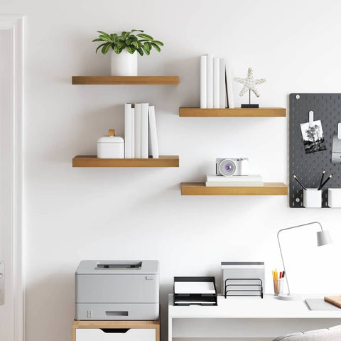 vidaXL Wall Shelf 4 pcs Brown 50 x 23 x 4 cm Engineered Wood