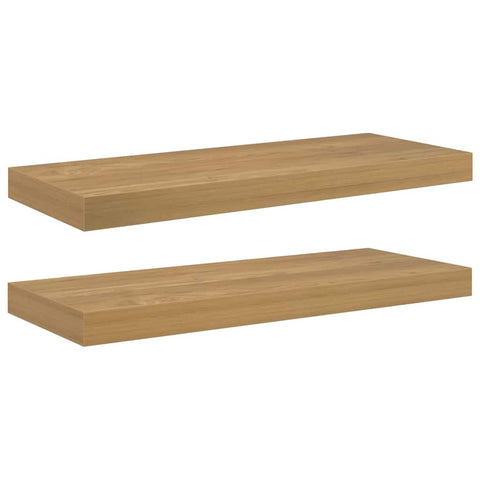 vidaXL Wall Shelf 2 pcs Brown 60 x 23 x 4 cm Engineered Wood
