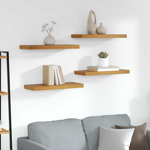 vidaXL Wall Shelf 4 pcs Brown 60 x 23 x 4 cm Engineered Wood