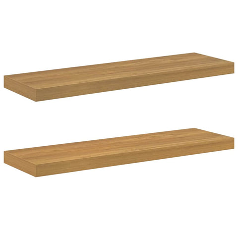 vidaXL Wall Shelf 2 pcs Brown 90 x 23.5 x 4 cm Engineered Wood
